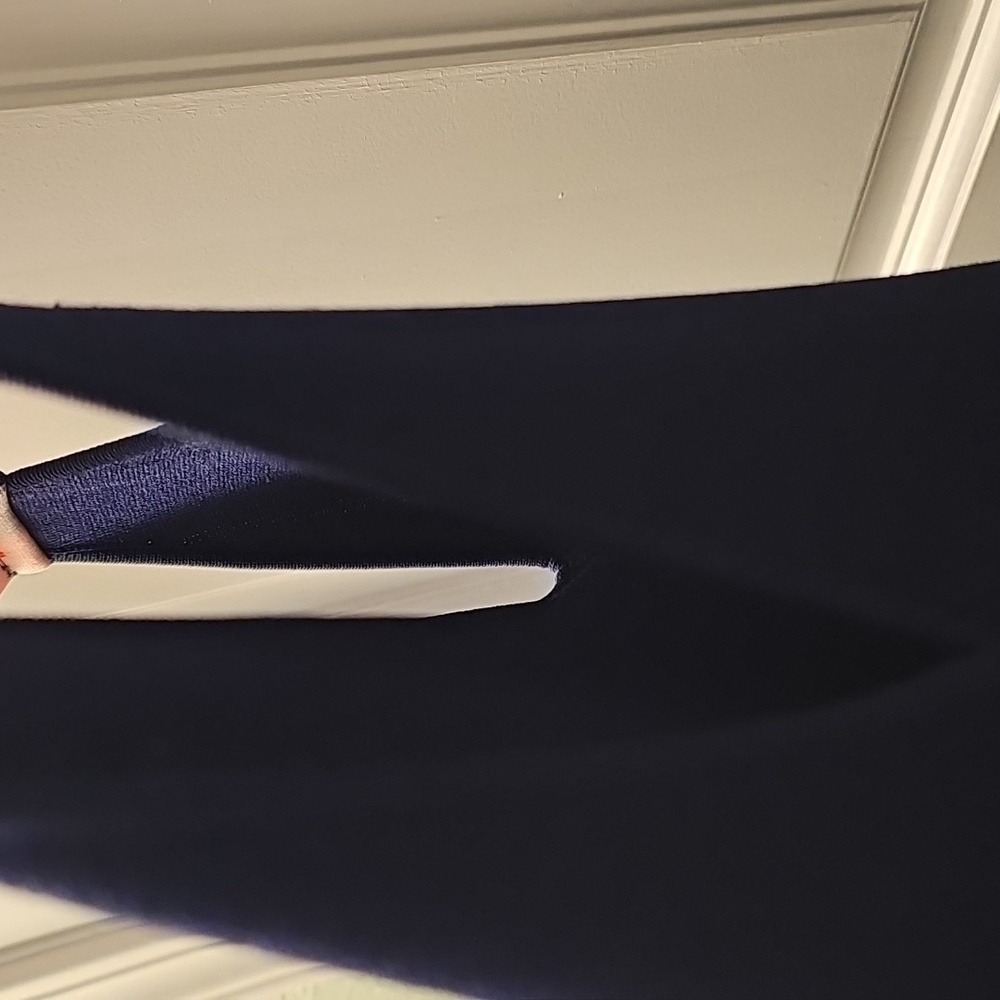 A | X ARMANI EXCHANGE NAVY BLUE STRETCHY DRESS WITH ORANGE NEON STRAPS LOGO NWOT - Picture 14 of 16